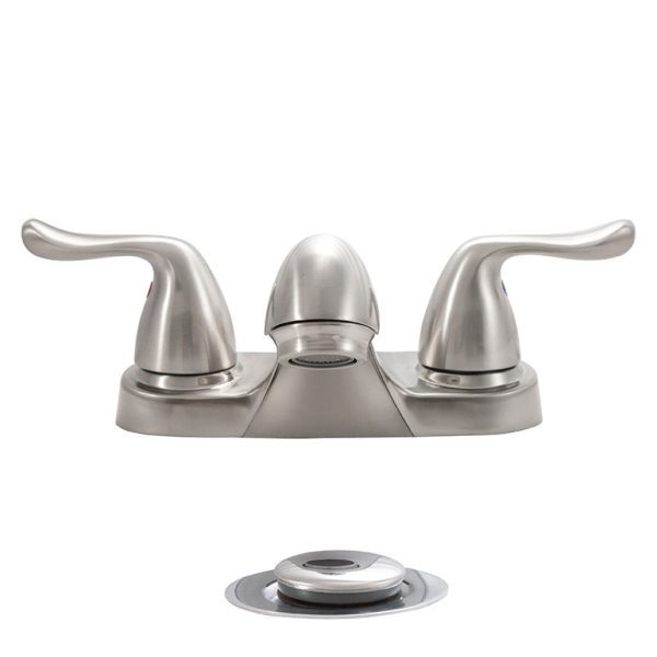 2 HANDLE BATHROOM FAUCET - 405 BRUSHED NICKEL - Image 2