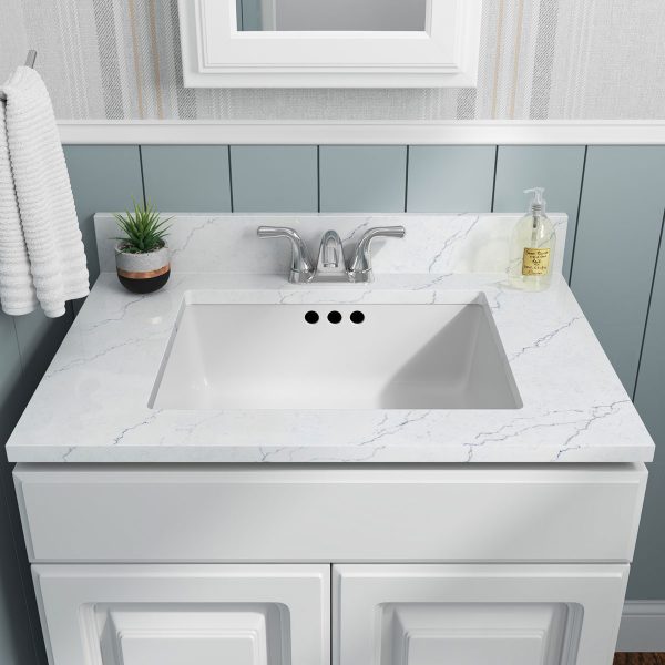 VANITY WHITE RECT PORCELAIN 2015 FLAT - Image 4